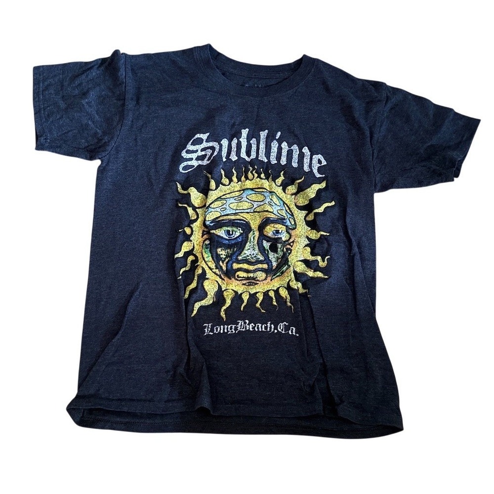 Sublime T-Shirt Unisex Adults S Gray Long Beach CA Sun Face Graphic ska punk 90s